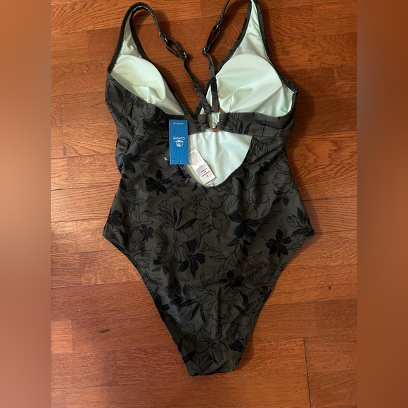 NEW! Green tropical Blooms One Piece Swimsuit - Picture 3 of 6